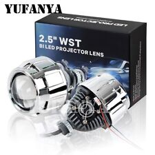70W 2.5'' Bi LED Projector Lens+Silver Shrouds Headlight Kit Retrofit H4 H7 9005 picture