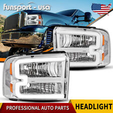 For 2005-2007 Ford F350 F450 F550 Super duty [LED DRL BAR] Headlights HeadLamps picture