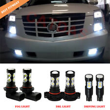 6X White LED Fog Driving DRL Light Bulbs Combo Kit For 2007-14 Cadillac Escalade picture