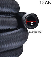 AN4/AN6/AN8/AN10/AN12 Fuel Hose Oil Gas Line Nylon Stainless Steel Braided NEW picture