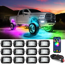 MICTUNING C2 RGB+IC Chasing Color LED Rock Lights 12 Pods Underglow Light Wirele picture