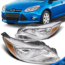 For 2012 2013 2014 Ford Focus Chrome Headlight Headlamp Replacement Left & Right picture
