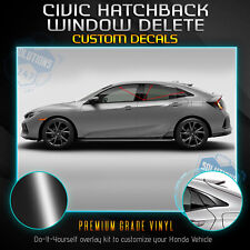 Fit 17-20 Honda Civic Hatchback Window Trim Chrome Blackout Kit - Glossy Black picture