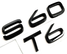 BLACK S60 + T6 FIT VOLVO S60 REAR TRUNK NAMEPLATE EMBLEM BADGE LETTERS NUMBER picture
