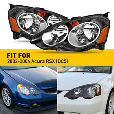 For 02-04 Acura RSX DC5 JDM Replacement Headlights Lamps Left+Right Black Clear picture