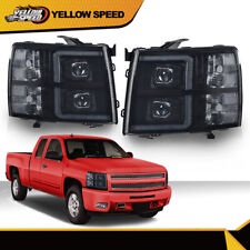 FIT FOR 07-13 SILVERADO 1500 2500 LED BAR TUBE SMOKE LENS PROJECTOR HEADLIGHTS picture