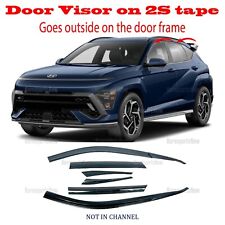 2S Tape Smoke Dark Door Window Vent Visor Deflector ⭐6pcs⭐ Hyundai Kona 2024 picture