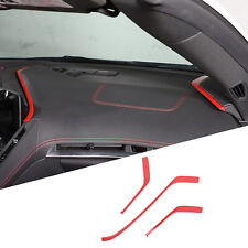 Red ABS Interior Console Side Dashboard Trim Strips For Corvette C8 2020-2023 picture