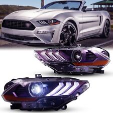 For 2018-2023 Ford Mustang Headlights LED DRL Projector Dual Beam Lamps Pair picture