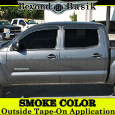 For 2005-2023 Toyota Tacoma 4DR Double Cab 4PC SMOKE Door Vent Visors Rain Guard picture