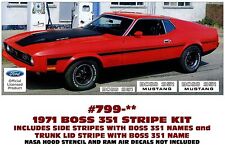 GE-799 1971 FORD MUSTANG - BOSS 351 COMPLETE STRIPE KIT and NAMES - LICENSED picture
