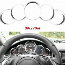 5Pc Chrome Silver Dashboard Meter Ring Covers Trim For Porsche Cayenne 958 11-18 picture