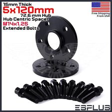 [2] 15mm 5x120 C.B 72.6mm Wheel Spacer Kit 14x1.25 Bolts Included Fit BMW F-Body picture