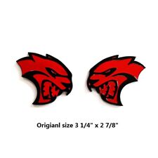 2x OEM Black Red HELLCAT Right Left Emblems Badge 3D for Hellcat Emblem picture
