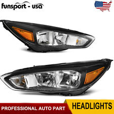 BLACK HOUSING HEADLIGHTS ASSEMBLY FOR 2015-2018 FORD FOCUS AMBER CORNER HEADLAMP picture