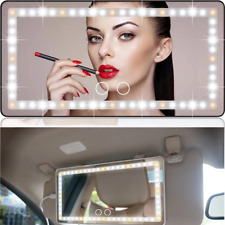 60 LEDs Car Sun Visor Vanity Mirror Sun-Shading Makeup Mirror 3 Light Modes picture