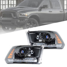 For 2009-2018 Dodge Ram 1500 2500 3500 Projector Headlight Headlamp w/DRL Black picture