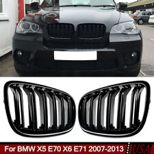 Front Bumper Kidney Grilles Grill For BMW X5 E70 X6 E71 2007-2013 Gloss Black picture