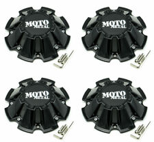 4x NEW Moto Metal Gloss Black Wheel Center Caps w/ Screws 5/6/8 Lug MO962 MO200 picture