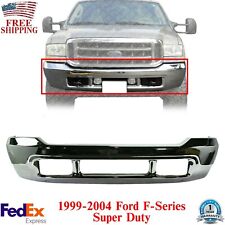 Front Bumper Chrome w/o Lower Valance Holes For 1999-04 Ford F-Series Super Duty picture