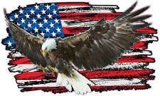 Eagle Worn American Flag Decal picture