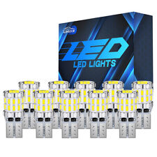 10PCs 10 LED License Plate/Map Light Bulbs Fit Size 194 168 2825 W5W White picture