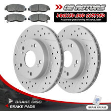Front Drilled Rotors + Ceramic Brake Pads for 2006-2011 Honda Civic Disc Rotors picture