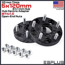 2 PC 20mm HUB CENTRIC WHEEL SPACER 5X120 CB 64.1mm 14x1.5 FIT Chevy Cadillac etc picture