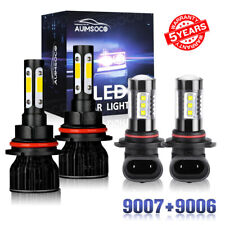 4PC 6000K LED Headlight Hi/Low + Fog Light Bulbs For Ford F-150 F-250 1997-1998 picture