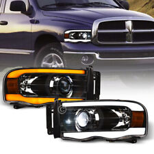 Switchback Sequential For 02-05 Ram Blk Full LED Projector Headlights+Strip Bar picture