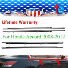 For Accord 2008-2012 4pcs Chrome Weatherstrip Window Moulding Trim Seal Belt picture