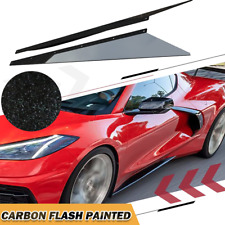 2X CARBON FLASH Side Skirts For 2020-2023 Corvette C8 Rocker Panel GM Z51 Style picture