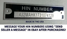 ENGRAVED HIN Tag ID Plate Serial Number Watercraft Fishing Speed BOAT Skiing picture