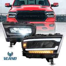 For 2019-21 Dodge Ram 1500 Pair Full LED Headlight DRL w/ Sequential Turn Signal picture