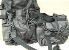 NOS Carroll Leather 3 Piece Set Black Leather Motorcycle Sissy Bar Bag 306 picture