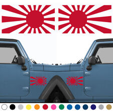 Rising Sun Flag Vinyl Decals Set of 2 Japan Japanese Jdm Drift Car Stickers v1 picture