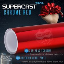 Supercast Flex Stretch Mirror Chrome Vinyl Wrap Sticker Roll Air Release - Red picture