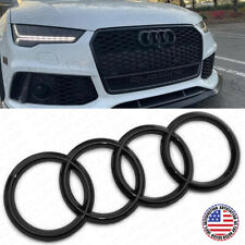 16-21 AUDI A6 A7 A8 S7 RS7 Gloss Black Front Grille Rings Badge Logo Emblem picture