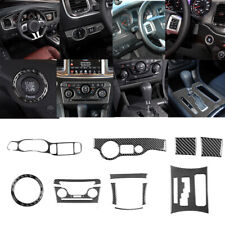 15Pcs Carbon Fiber Interior Full Set Cover Trim For Dodge Charger 2011-2014 picture