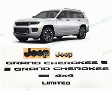 7p 2021+ Jeep Grand Cherokee L Front Rear 4X4 L Limited Door Emblems Matte Black picture