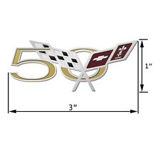 2003 Corvette C5 50th Anniversary Side Fender Logo Decal 3 x 1 Inches 605203 picture