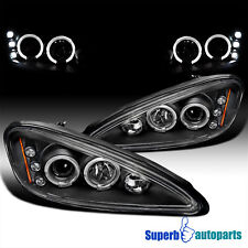 Fits 1999-2005 Pontiac Grand Am Halo Black Projector Headlights LED Bar 99-05 picture