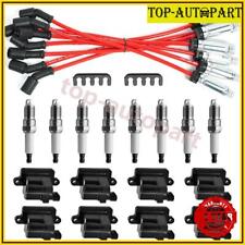 8 Pack Square Ignition Coil & Spark Plug Wire For Chevy GMC 4.8L 5.3L 6.0L 8.1L picture
