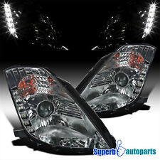 Fits 2003-2005 350Z Projector Headlights LED HID Bar Lamps Smoke 03-05 picture