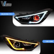 VLAND LED Headlights Fit For Hyundai Elantra 2011-2016 LED DRL LH+RH Demon Eyes picture