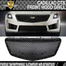 Fits 14-19 Cadillac CTS B Style Unpainted Front Bumper Hood Grille Grill - ABS picture
