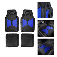 Black Blue 2 Tone Floor Mats For Auto Car SUV Van  Universal Fit picture