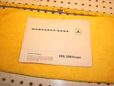 Mercedes 1971 W114 250 250C Coupe Consumer information Genuine OEM 1 Brochure  picture