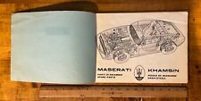 Maserati Khamsin Spare Parts Catalog | Factory Original | 1st Generation Manual picture