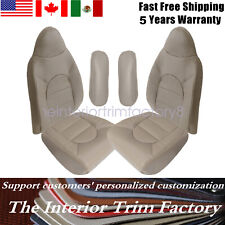 For 1999 2000 Ford F250 F350 Lariat XLT Super Duty  Front Leather Seat Cover Tan picture